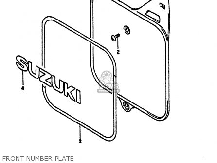 FRONT NUMBER PLATE - RM125 1990 (L) UNITED KINGDOM FRANCE AUSTRALIA (E02 E04 E24)