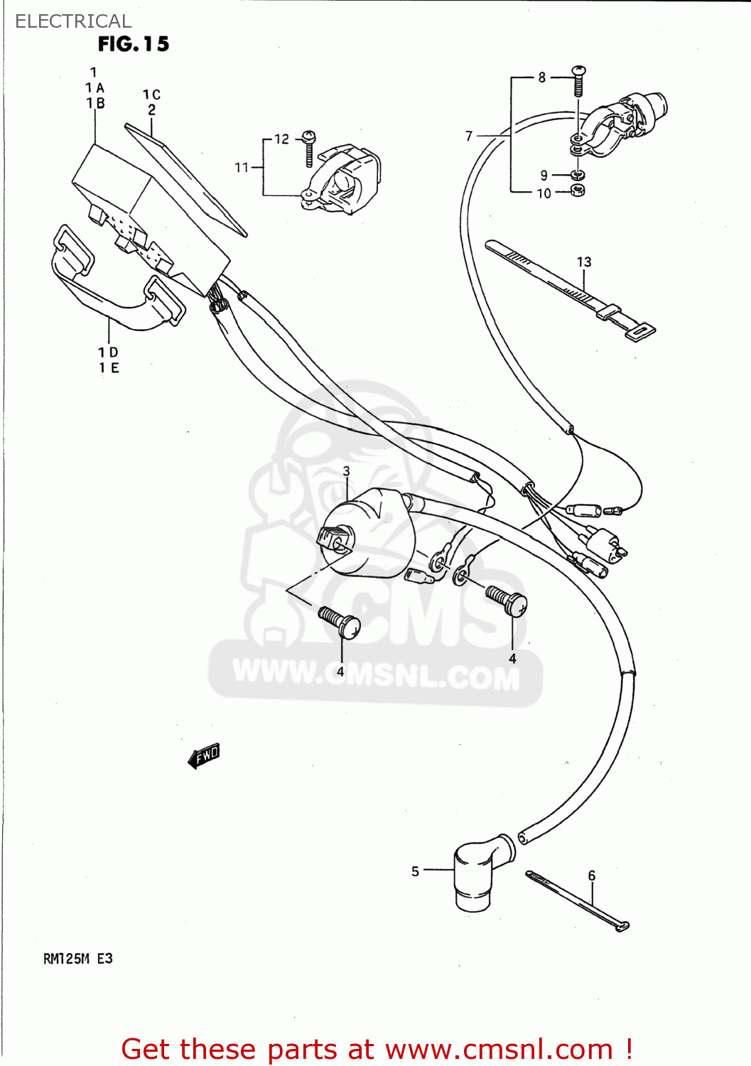 ELECTRICAL RM125 1990 (L) USA (E03)