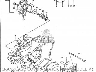 CRANKCASE COVER- WATER PUMP (MODEL K) - RM125 1990 (L) USA (E03)