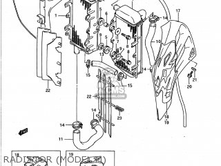 RADIATOR (MODEL M) - RM125 1990 (L) USA (E03)