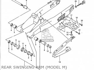 REAR SWINGING ARM (MODEL M) - RM125 1990 (L) USA (E03)