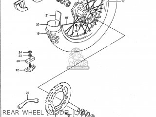 REAR WHEEL (MODEL L/M) - RM125 1990 (L) USA (E03)