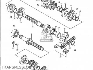 TRANSMISSION - RM125 1990 (L) USA (E03)