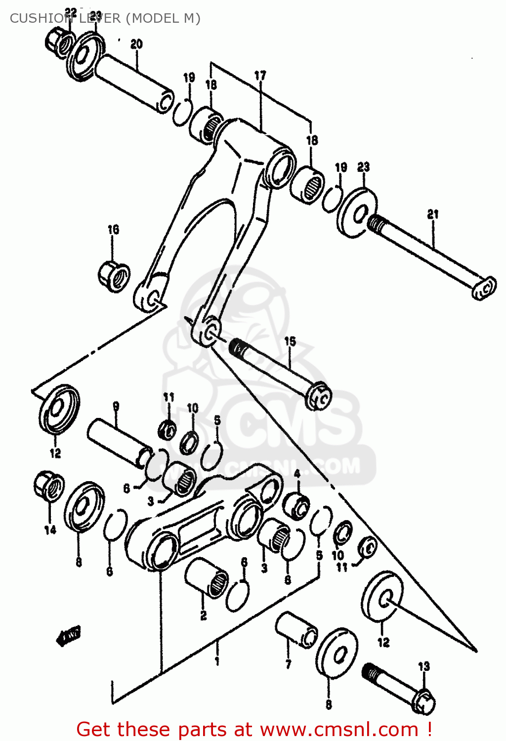 CUSHION LEVER (MODEL M) RM125 1991 (M) UNITED KINGDOM FRANCE AUSTRALIA (E02 E04 E24)