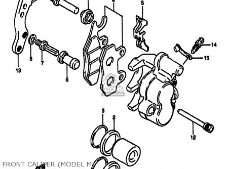 FRONT CALIPER (MODEL M) - RM125 1991 (M) UNITED KINGDOM FRANCE AUSTRALIA (E02 E04 E24)