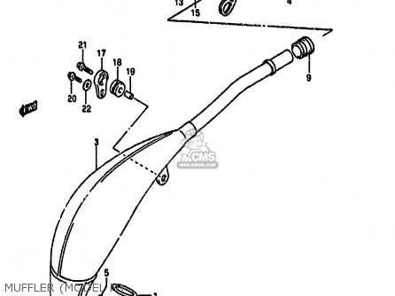 MUFFLER (MODEL M) - RM125 1991 (M) UNITED KINGDOM FRANCE AUSTRALIA (E02 E04 E24)
