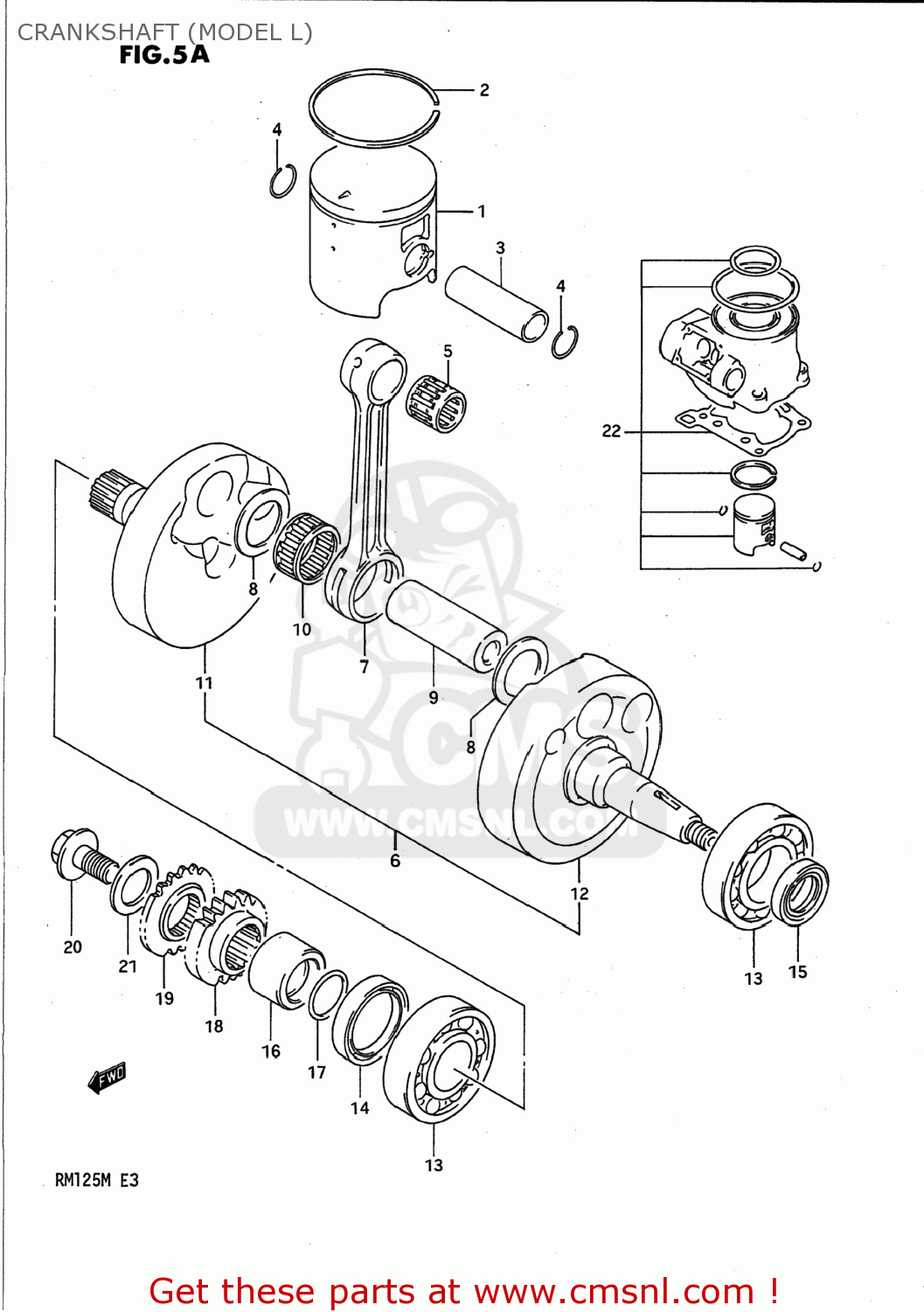 CRANKSHAFT (MODEL L) RM125 1991 (M) USA (E03)