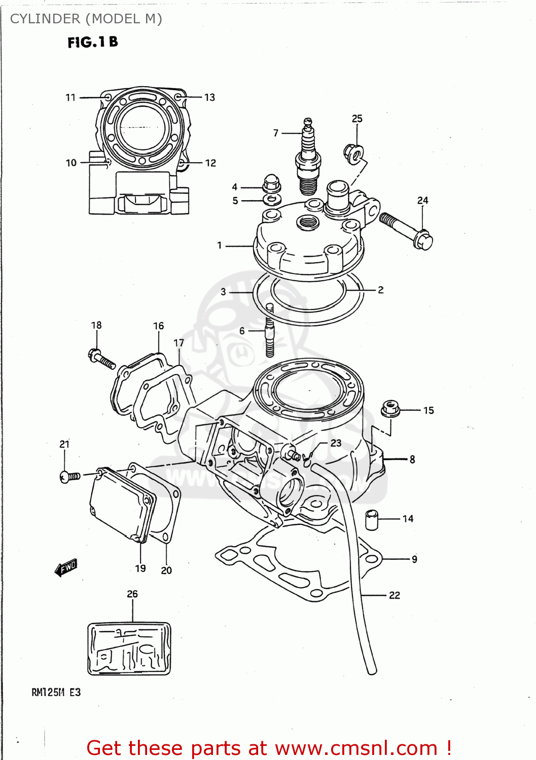 CYLINDER (MODEL M) RM125 1991 (M) USA (E03)