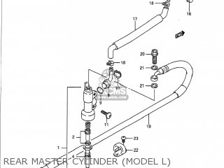REAR MASTER CYLINDER (MODEL L) - RM125 1991 (M) USA (E03)