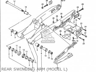 REAR SWINGING ARM (MODEL L) - RM125 1991 (M) USA (E03)