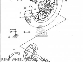 REAR WHEEL (MODEL K) - RM125 1991 (M) USA (E03)