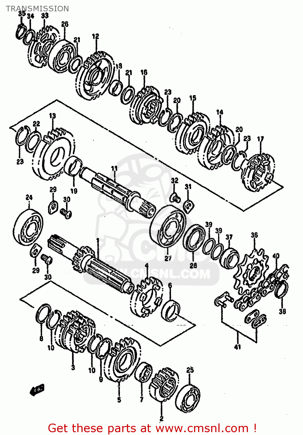 TRANSMISSION RM125 1992 (N) UNITED KINGDOM FRANCE AUSTRALIA (E02 E04 E24)