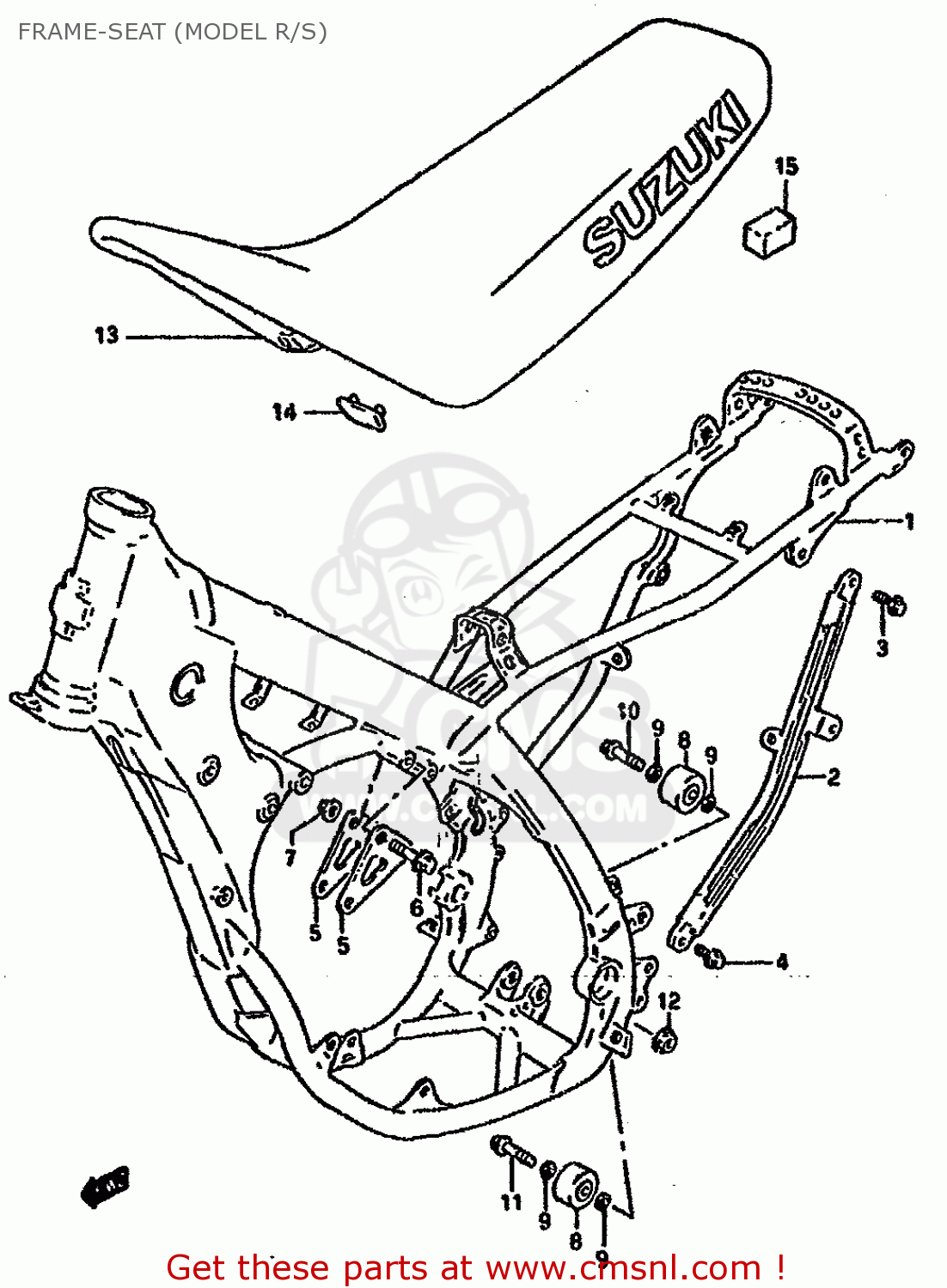 FRAME-SEAT (MODEL R/S) RM125 1992 (N) UNITED KINGDOM FRANCE AUSTRALIA (E02 E04 E24)