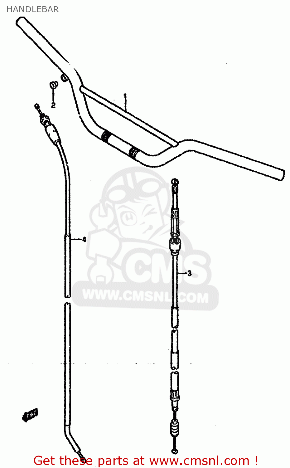 HANDLEBAR RM125 1992 (N) UNITED KINGDOM FRANCE AUSTRALIA (E02 E04 E24)