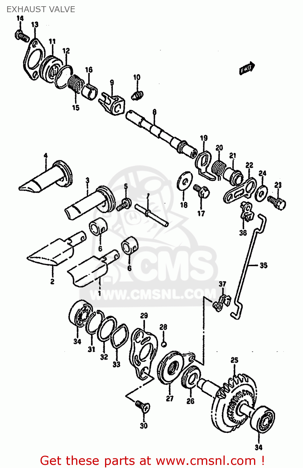 EXHAUST VALVE RM125 1992 (N) UNITED KINGDOM FRANCE AUSTRALIA (E02 E04 E24)
