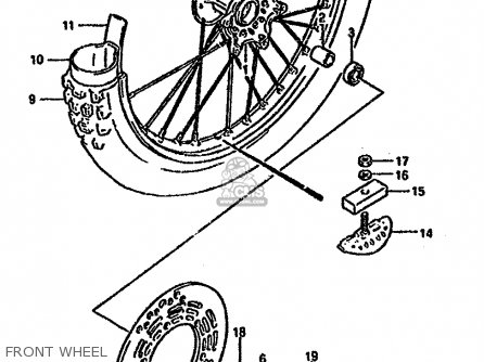FRONT WHEEL - RM125 1992 (N) UNITED KINGDOM FRANCE AUSTRALIA (E02 E04 E24)