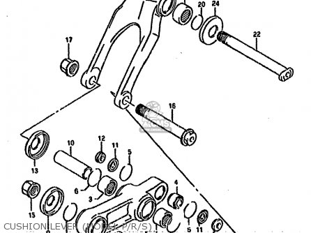 CUSHION LEVER (MODEL P/R/S) - RM125 1992 (N) UNITED KINGDOM FRANCE AUSTRALIA (E02 E04 E24)