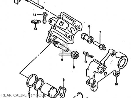 REAR CALIPER (MODEL S) - RM125 1992 (N) UNITED KINGDOM FRANCE AUSTRALIA (E02 E04 E24)