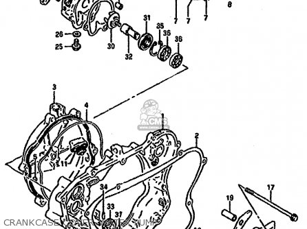 CRANKCASE COVER-WATER PUMP - RM125 1992 (N) UNITED KINGDOM FRANCE AUSTRALIA (E02 E04 E24)