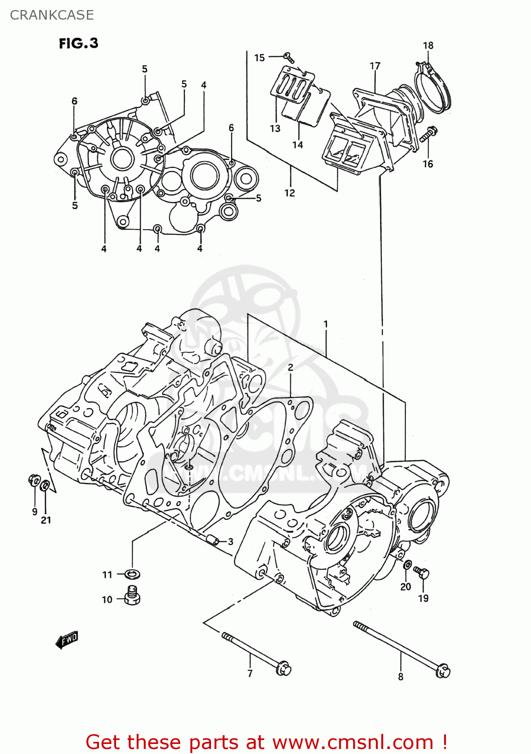 CRANKCASE RM125 1992 (N) USA (E03)