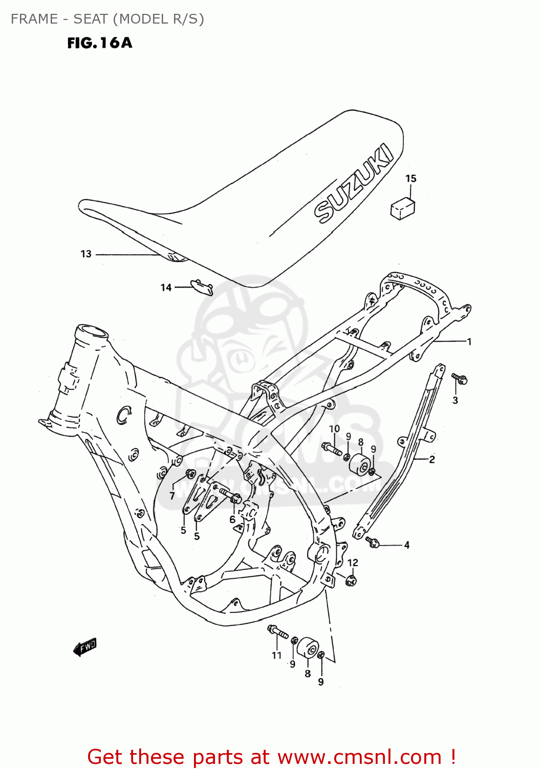 FRAME - SEAT (MODEL R/S) RM125 1992 (N) USA (E03)