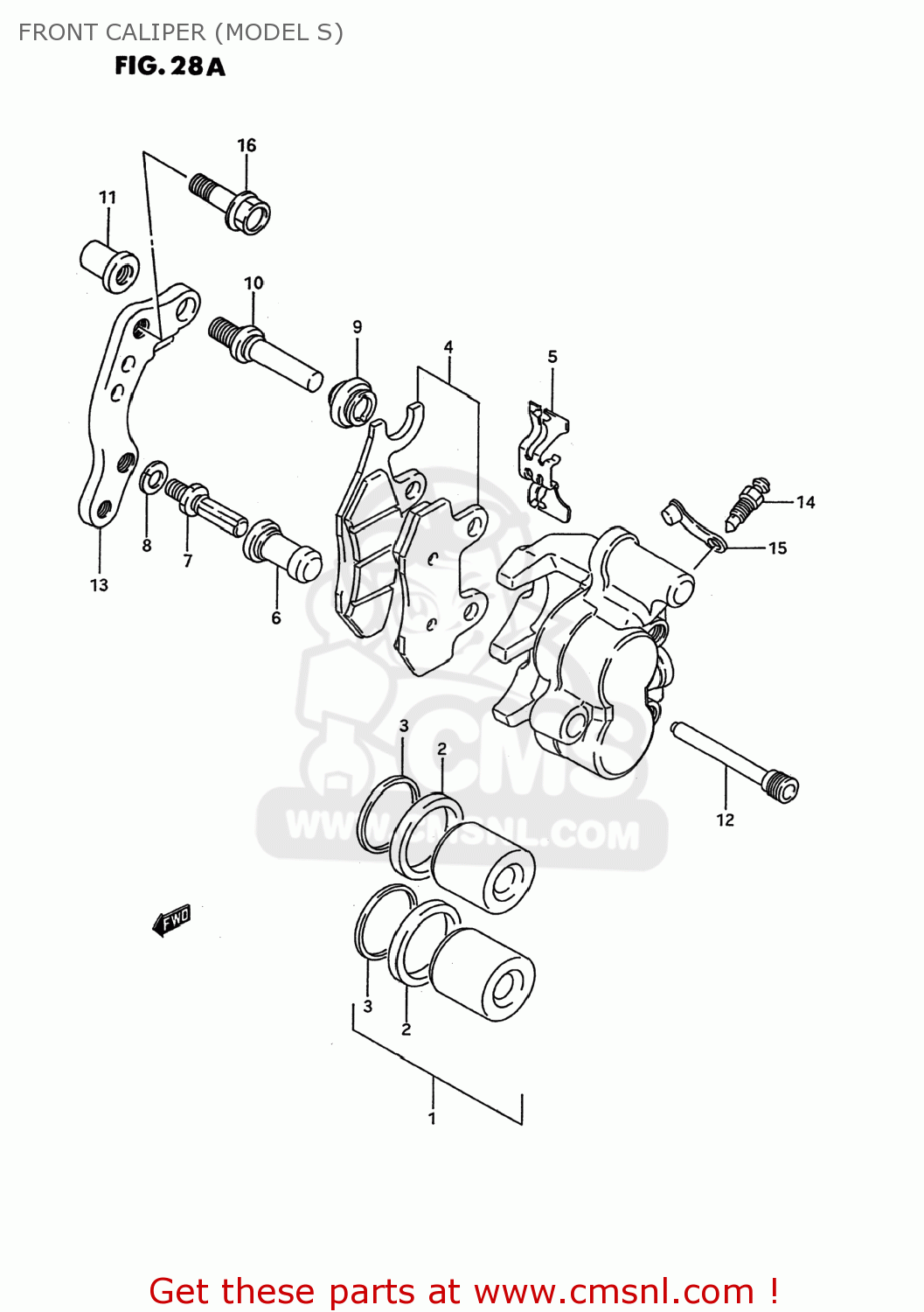 FRONT CALIPER (MODEL S) RM125 1992 (N) USA (E03)