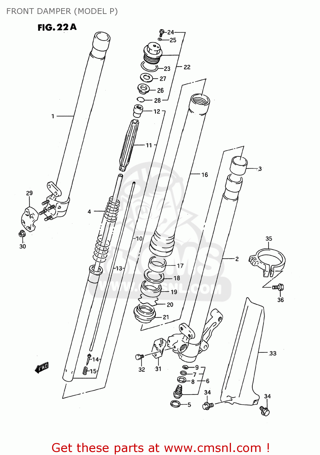 FRONT DAMPER (MODEL P) RM125 1992 (N) USA (E03)