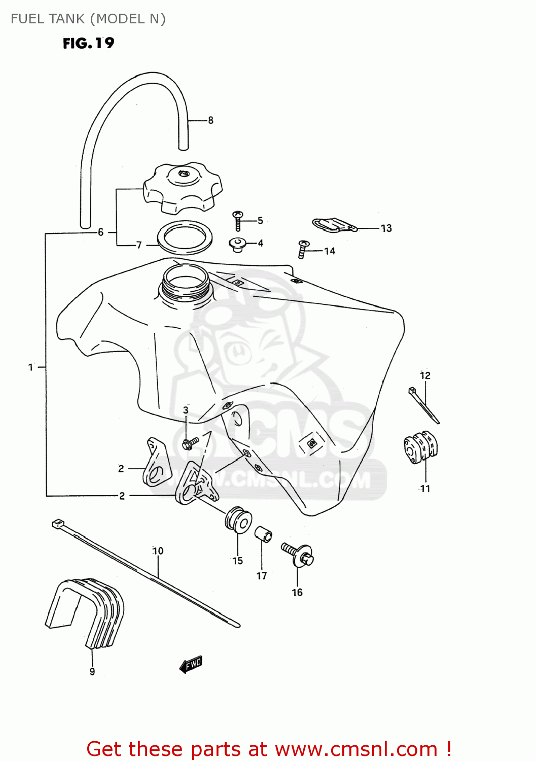 FUEL TANK (MODEL N) RM125 1992 (N) USA (E03)