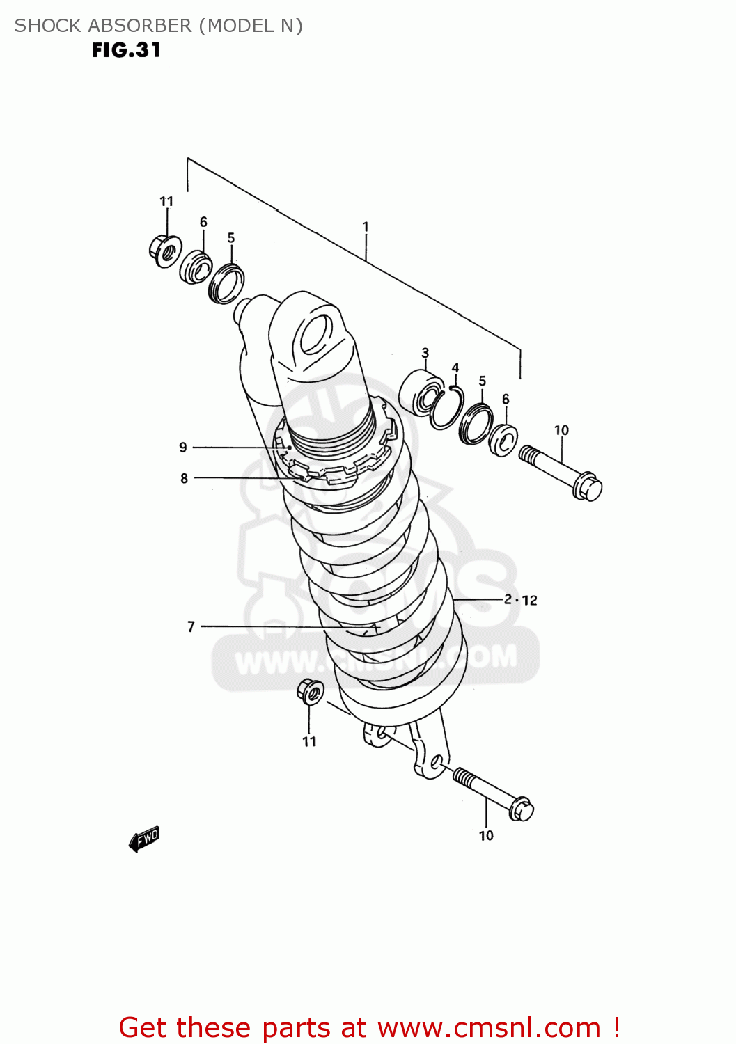 SHOCK ABSORBER (MODEL N) RM125 1992 (N) USA (E03)