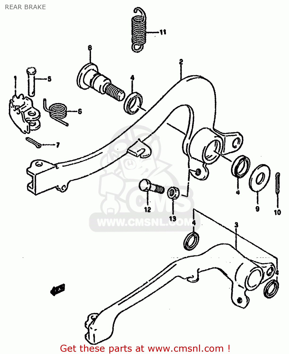 REAR BRAKE RM125 1993 (P) UNITED KINGDOM FRANCE AUSTRALIA (E02 E04 E24)
