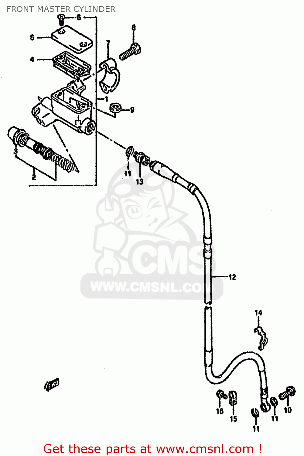 FRONT MASTER CYLINDER RM125 1993 (P) UNITED KINGDOM FRANCE AUSTRALIA (E02 E04 E24)