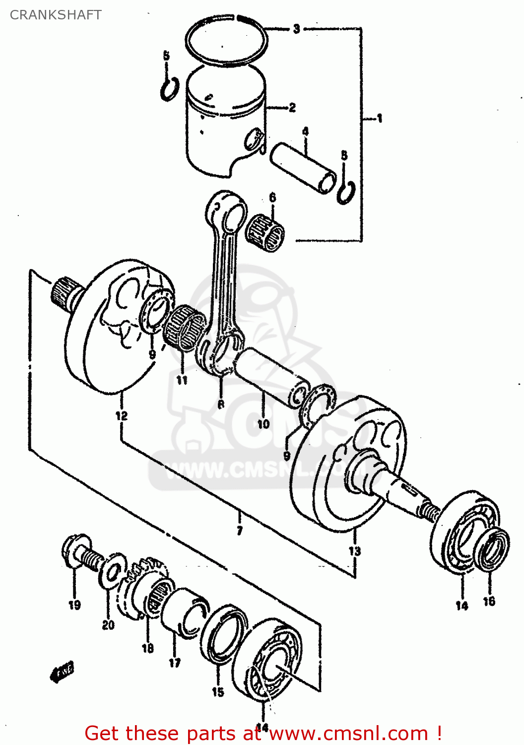 CRANKSHAFT RM125 1993 (P) UNITED KINGDOM FRANCE AUSTRALIA (E02 E04 E24)