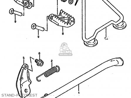 STAND-FOOTREST - RM125 1993 (P) UNITED KINGDOM FRANCE AUSTRALIA (E02 E04 E24)