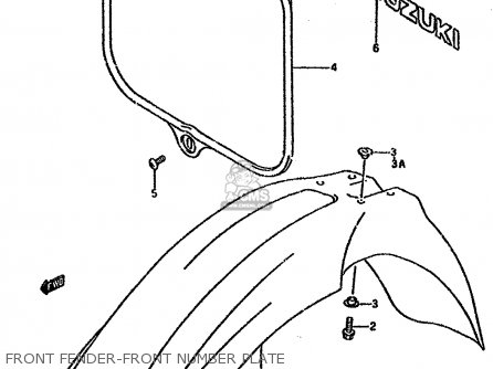 FRONT FENDER-FRONT NUMBER PLATE - RM125 1993 (P) UNITED KINGDOM FRANCE AUSTRALIA (E02 E04 E24)