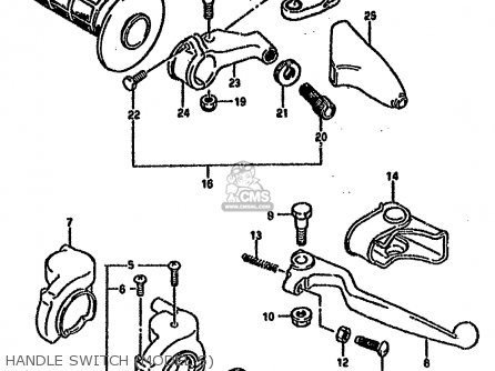 HANDLE SWITCH (MODEL S) - RM125 1993 (P) UNITED KINGDOM FRANCE AUSTRALIA (E02 E04 E24)