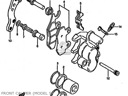 FRONT CALIPER (MODEL S) - RM125 1993 (P) UNITED KINGDOM FRANCE AUSTRALIA (E02 E04 E24)