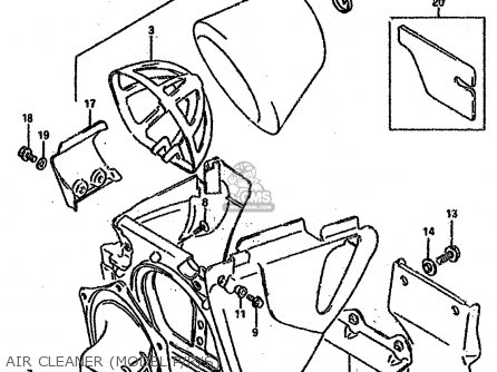 AIR CLEANER (MODEL P/R/S) - RM125 1993 (P) UNITED KINGDOM FRANCE AUSTRALIA (E02 E04 E24)