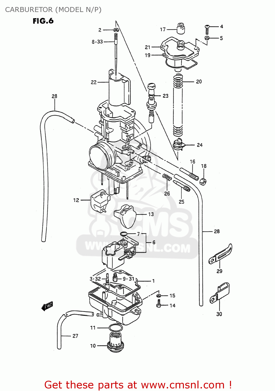 CARBURETOR (MODEL N/P) RM125 1993 (P) USA (E03)