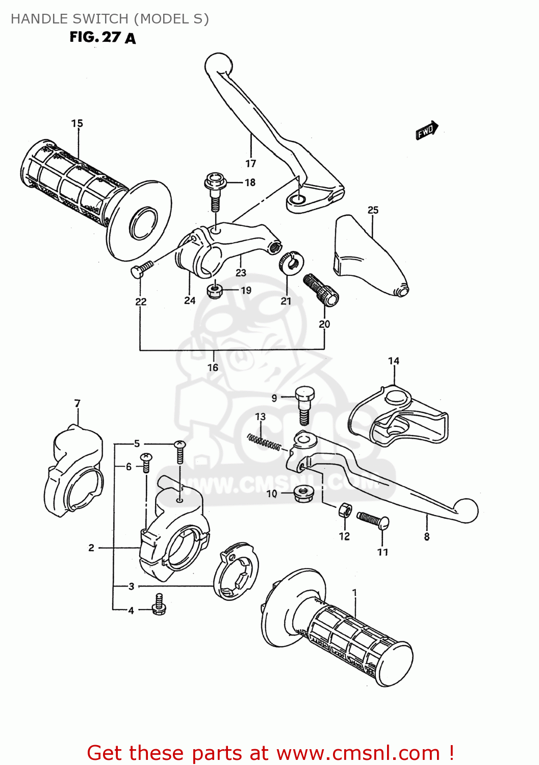 HANDLE SWITCH (MODEL S) RM125 1993 (P) USA (E03)
