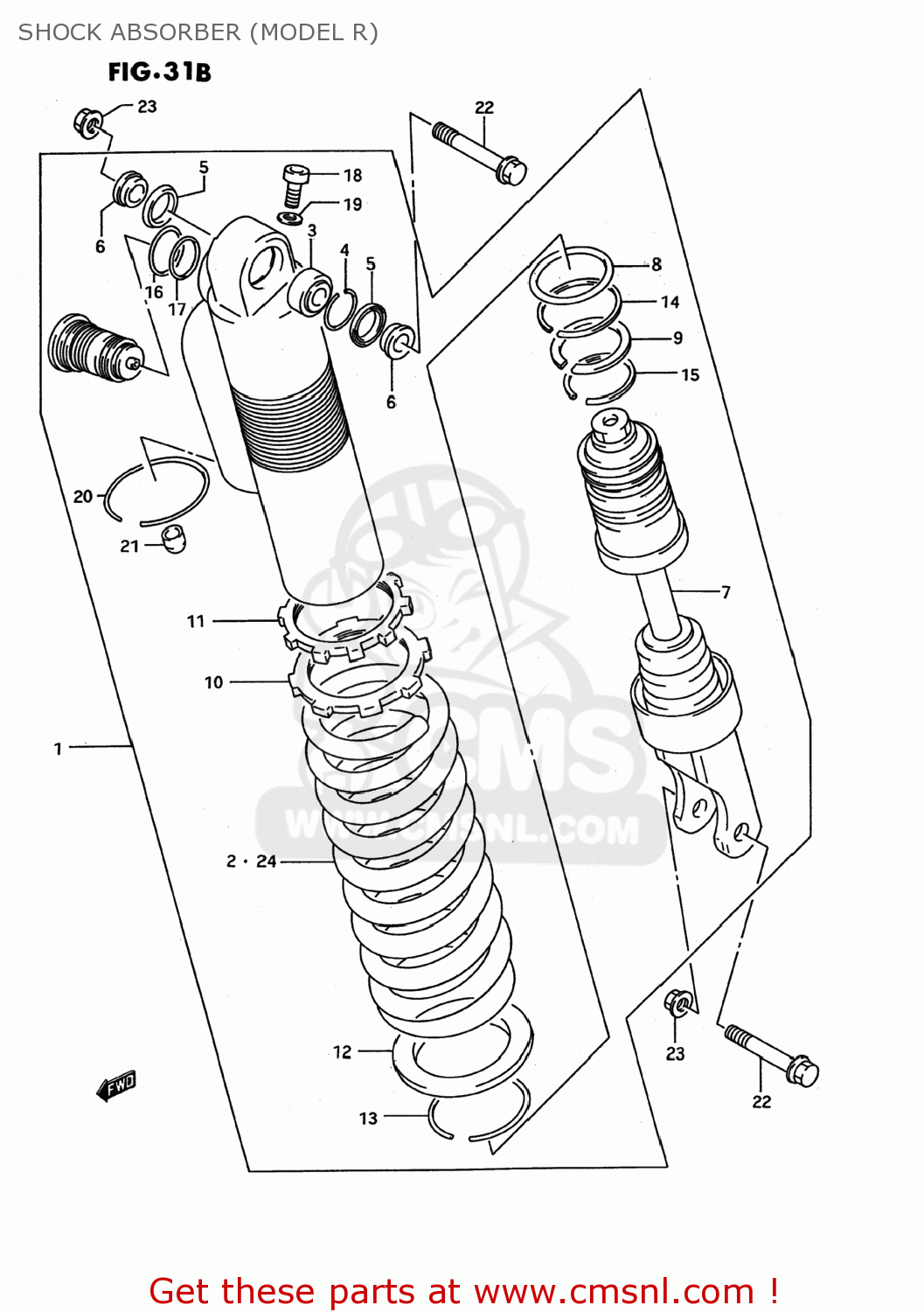 SHOCK ABSORBER (MODEL R) RM125 1993 (P) USA (E03)