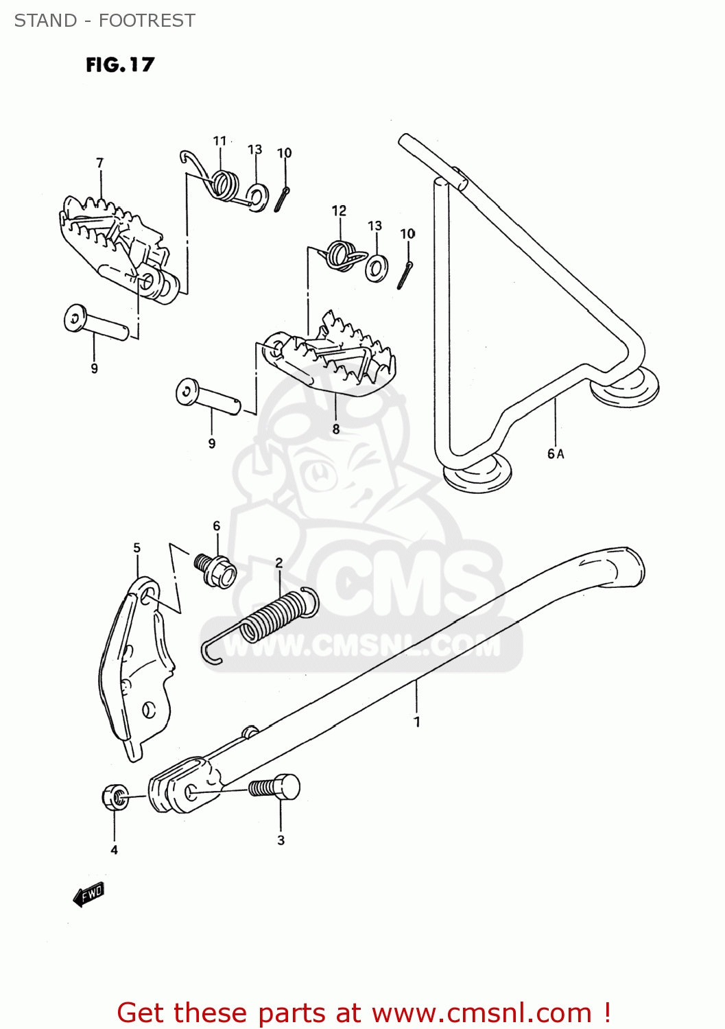 STAND - FOOTREST RM125 1993 (P) USA (E03)