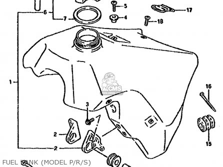 FUEL TANK (MODEL P/R/S) - RM125 1994 (R) UNITED KINGDOM FRANCE AUSTRALIA (E02 E04 E24)