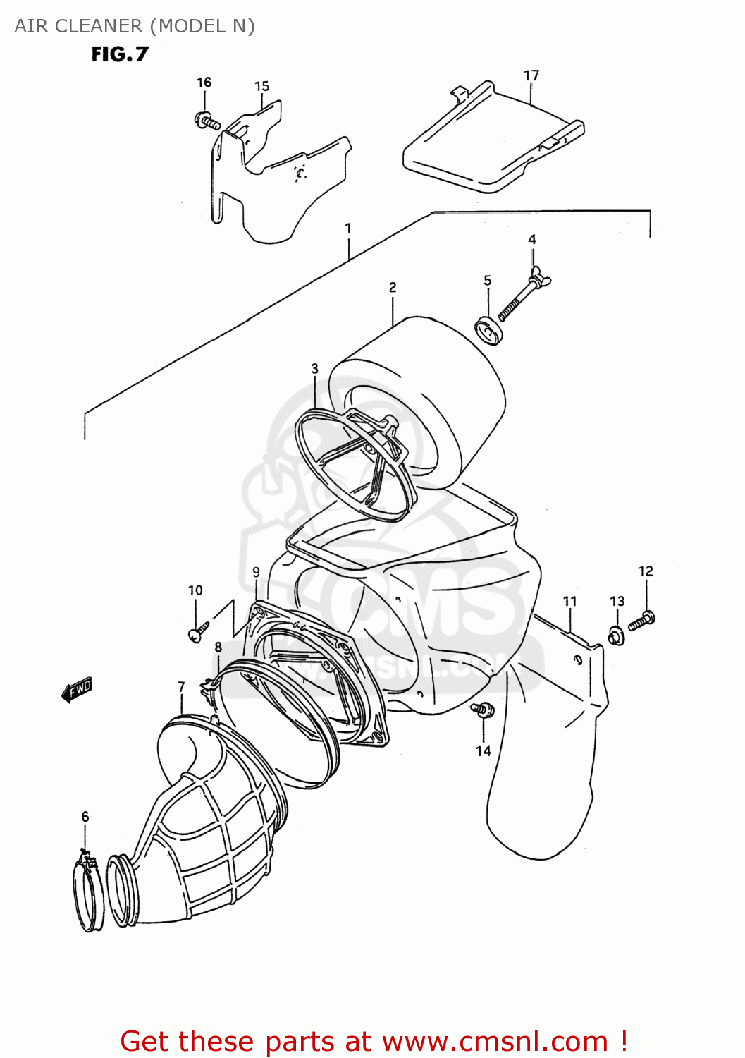 AIR CLEANER (MODEL N) RM125 1994 (R) USA (E03)