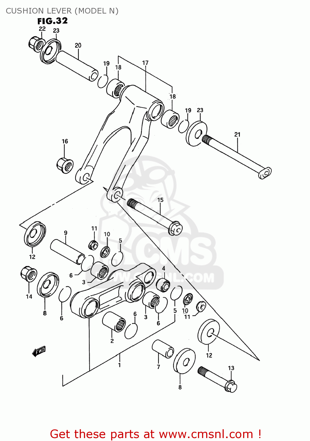CUSHION LEVER (MODEL N) RM125 1994 (R) USA (E03)