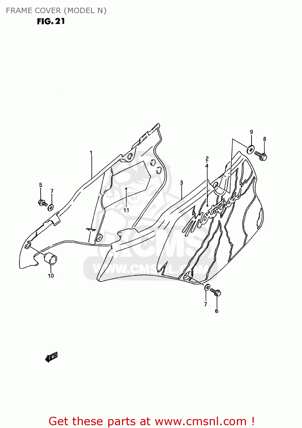 FRAME COVER (MODEL N) RM125 1994 (R) USA (E03)
