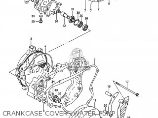 CRANKCASE COVER- WATER PUMP - RM125 1994 (R) USA (E03)