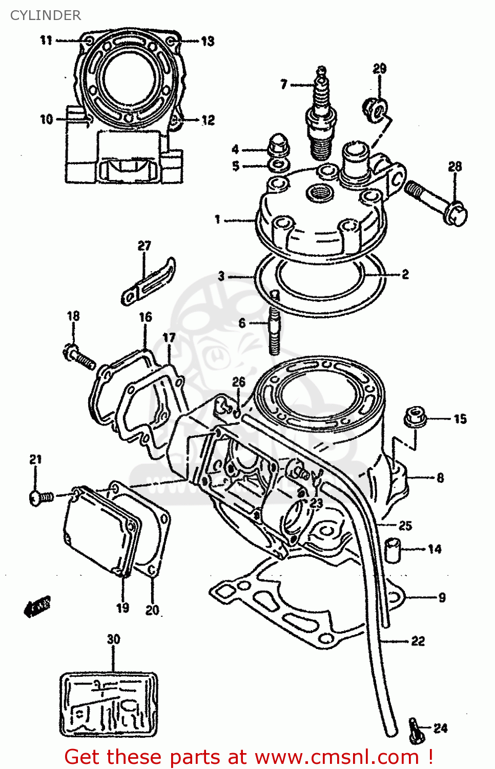 CYLINDER RM125 1995 (S) UNITED KINGDOM FRANCE AUSTRALIA (E02 E04 E24)