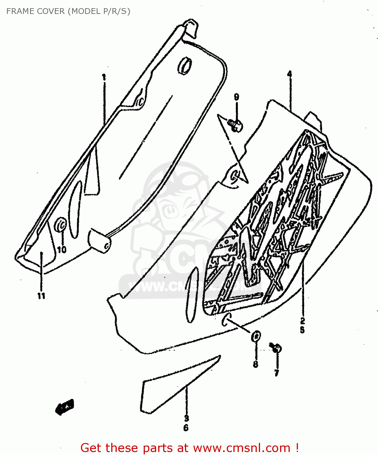 FRAME COVER (MODEL P/R/S) RM125 1995 (S) UNITED KINGDOM FRANCE AUSTRALIA (E02 E04 E24)