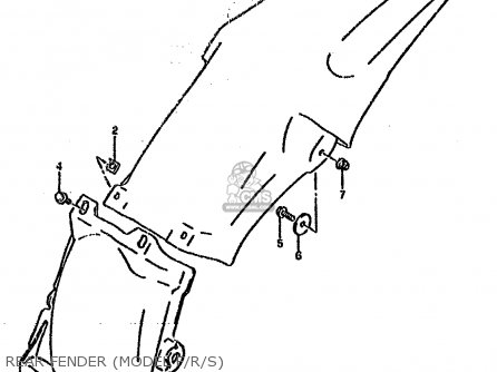 REAR FENDER (MODEL F/R/S) - RM125 1995 (S) UNITED KINGDOM FRANCE AUSTRALIA (E02 E04 E24)