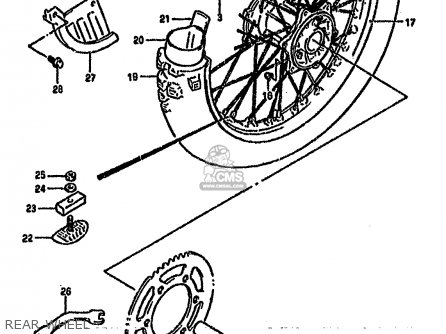 REAR WHEEL - RM125 1995 (S) UNITED KINGDOM FRANCE AUSTRALIA (E02 E04 E24)